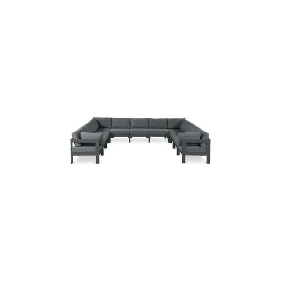 Meridian Furniture Nizuc Grey Outdoor Patio Modular Sectional