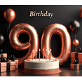 thumbnail image 4 of Elegant 90th Birthday Backdrop Banner with Rose Gold Elements, Birthday Party Decorations, Photography Props, Ideal for Celebrations and Memory Making, 4 of 4