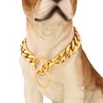 thumbnail image 4 of Gold Dog Collar Chain with Steel Buckle Width, Stainless Steel Cuban Link Slip Chain Training, 4 of 6