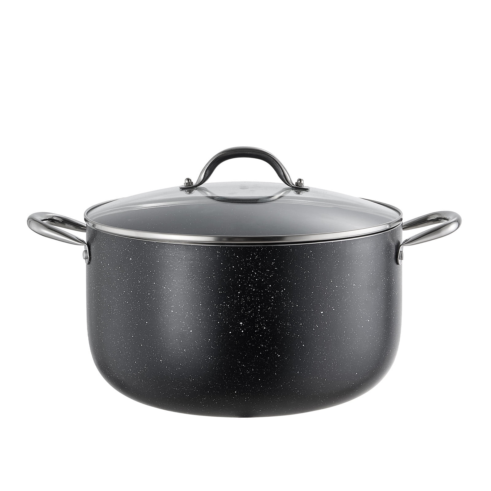 KFFKFF 12-Quart Aluminum Stock Pot with Nonstick Ceramic Coating and Glass Lid, Free from PFOA and PFAS, Suitable for Gas, Induction, and Electric Stoves, Ideal for Cooking Soups, Stews, and Pasta