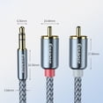 thumbnail image 2 of Essager Adaptador de cable de audio divisor de 3,5 mm a 2 RCA para altavoces amplificadores de potencia, 2 of 8