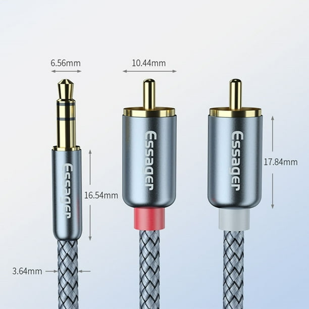 Essager Cable auxiliar RCA Conector de 3,5 mm a 2 RCA Cable de audio Y Divisor (1 m) Ehuebsd Para estrenar