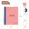thumbnail image 3 of Rileys & Co 2025 Simple Weekly Planner - Annual Weekly & Monthly Agenda Planner, Jan - Dec 2025, Flexible Cover, Notes Pages, Twin-Wire Binding (6 x 8-Inches, Pink), 3 of 5