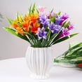 thumbnail image 2 of TETOU 4Pcs Orange Lily Artificial Flowers No Fade Plastic Plants for Garden Bedroom Indoor Outdoor Decorations, 2 of 4