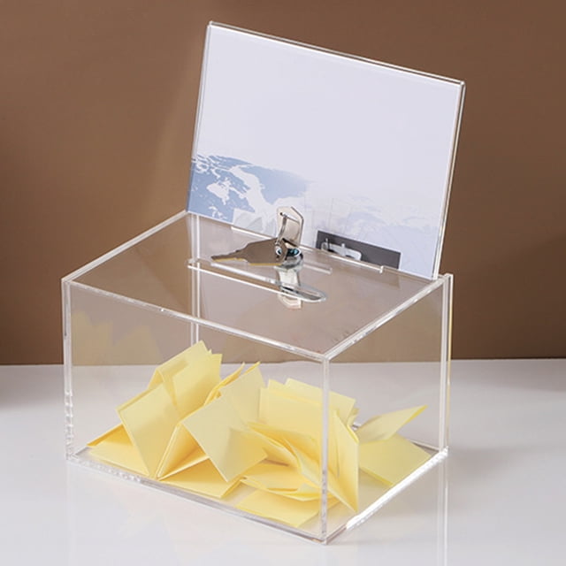Caja de rifa de cartón acrílico Likrtyny con urna transparente y ranura Para papeletas