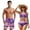 Coconut Tree Sunset, variant on Camouflage Couple Matching Beach Set Men Board Shorts Women Drawstrings Bikini High Waisted Bathing Suit Matching Swimwear Hawaiian Style Vacation Outfit for Beach