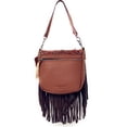 thumbnail image 2 of Handcrafted Leather Western Horse Floral Tooled Womens Fringe Clutch Crossbody, 2 of 5
