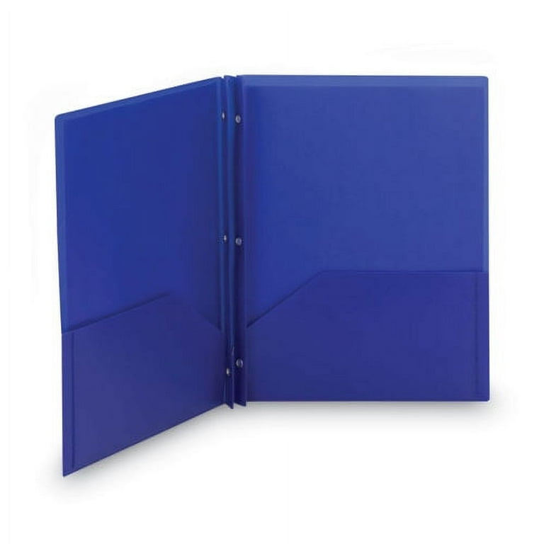 Poly Two-Pocket Folder with Fasteners, 180-Sheet Capacity, 11 x 8.5, Blue, 25/Box Poly Two-Pocket Folder with Fasteners, 180-Sheet Capacity, 11 x 8.5, Blue, 25/Box