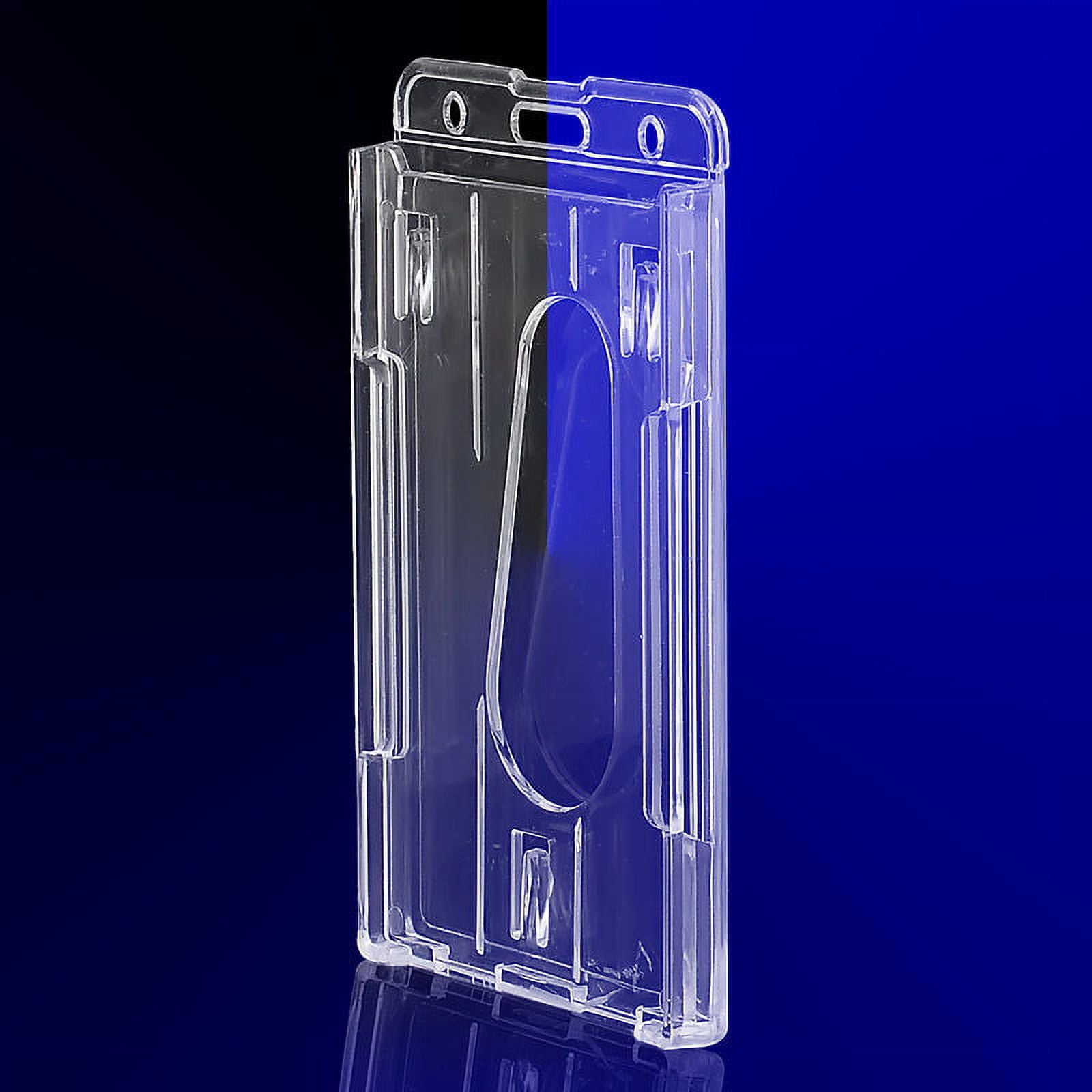 Vertical Hard Plastic Badge Holder Double Card Id