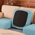 thumbnail image 6 of Subrtex Cushion Covers Separate Seat Stretch Textured Grid (2PCS, Light Blue), 6 of 6