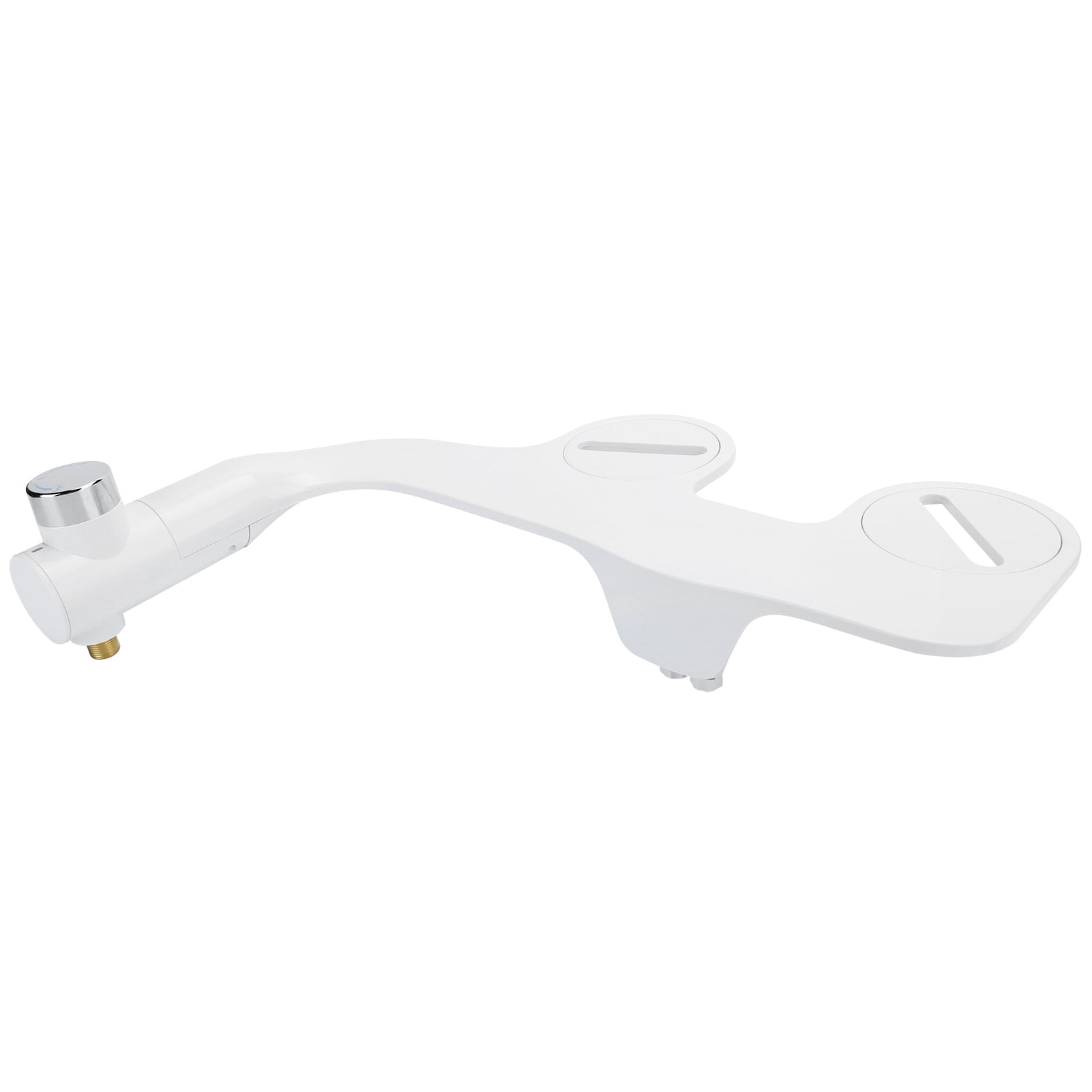 Non-Electric Bidet Toilet Seat Attachment with Dual Nozzles and Adjustable Pressure Control