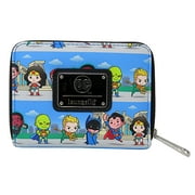 Loungefly DC Superheroes Chibi Lineup Faux Leather Zip Around Wallet