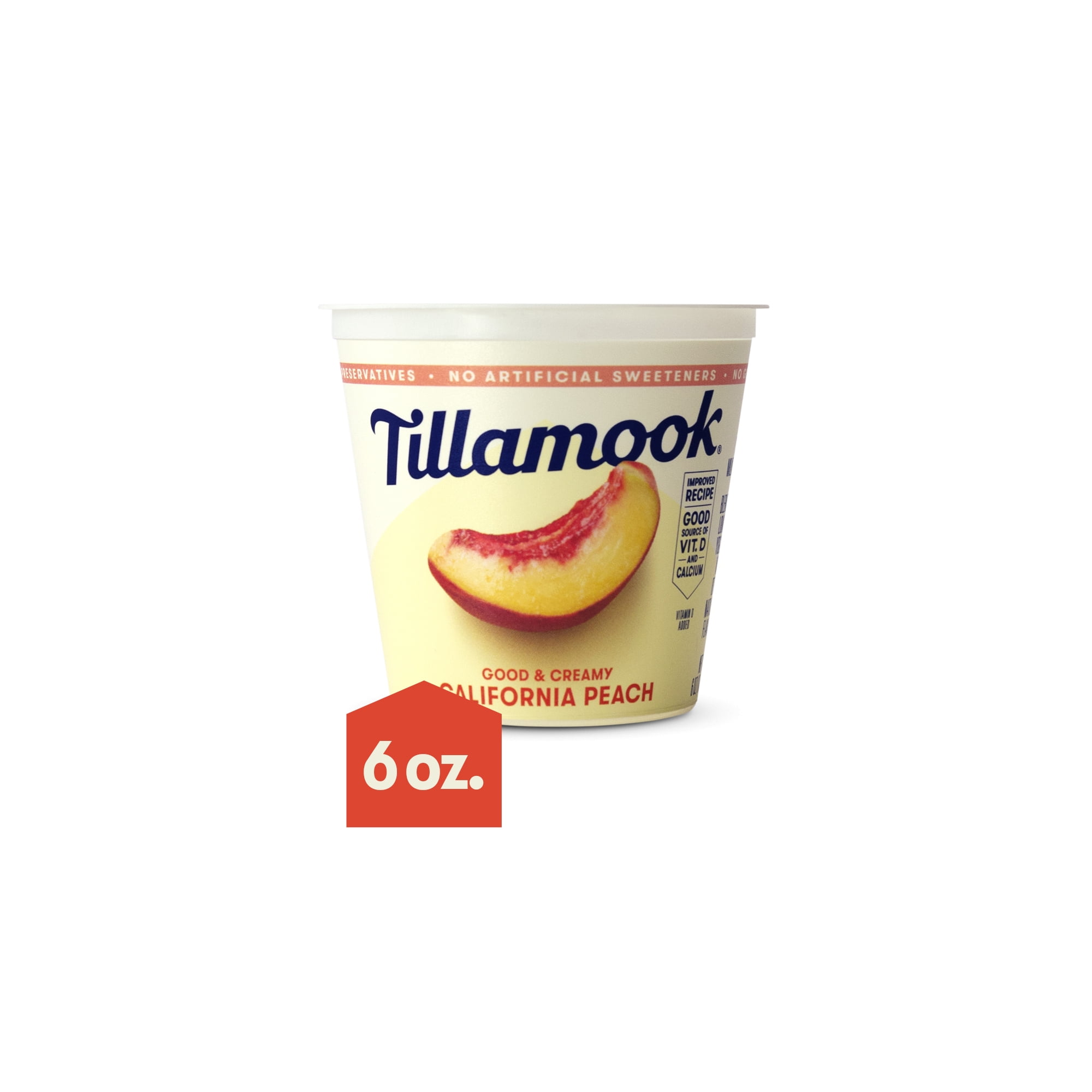 Tillamook California Peach Low Fat Yogurt, Blended, 6 oz