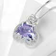 thumbnail image 6 of Juwaliy 15MM Rose Heart Women Necklace June Birthstone 925 Sterling Silver Flower Love Pendant Purple Alexandrite Jewelry Mom Christmas Valentines Birthday Gift, 6 of 10