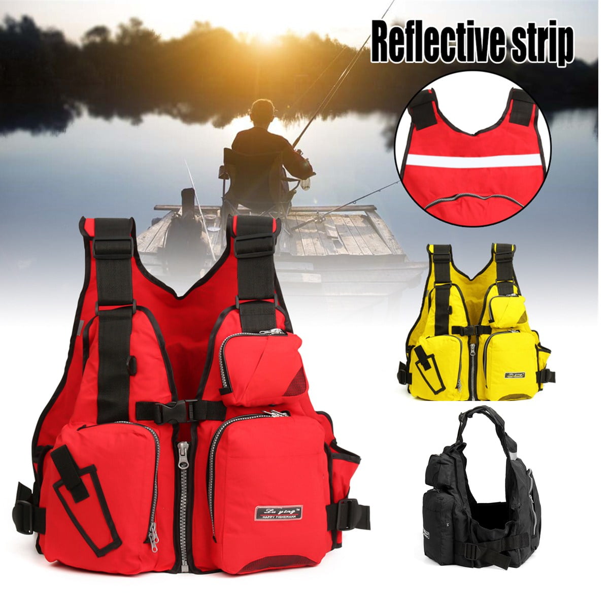 Adults Life Jacket Vest For kayak Fishing Rafting Canoe Swimming Aids Waistcoat