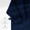 thumbnail image 3 of American Soft Linen, 100% Cotton Turkish Bathrobe - Soft, Absorbent, & Luxurious for Women, Medium - Navy Blue, 3 of 4