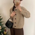 thumbnail image 2 of Chaqueta tipo suéter de punto con lazo de estilo suave de estilo coreano, diseño femenino, temperamento de nicho, cárdigan de punto suave y glutinoso para mujer, 2 of 5