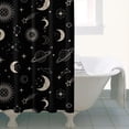 thumbnail image 4 of Black Beige Sun Moon Star Planet Pattern Shower Curtain 36"x72" ,Bathroom Decorative Shower Curtains Set with 12 Hooks,Modern Waterproof Washable Shower Curtain, 4 of 6