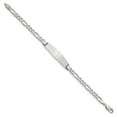 thumbnail image 2 of 14k WG Figaro Link Soft Diamond Shape ID Bracelet (Weight: 7.1 Grams, Length: 7 Inches), 2 of 3