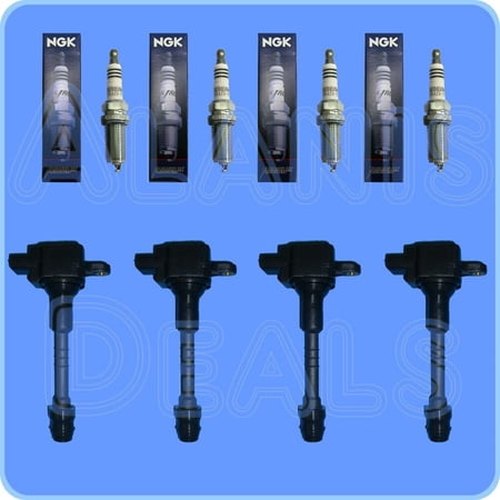 4 AD Auto Parts Premium Ignition Coils + 4 NGK Iridium IX Spark Plugs 4469