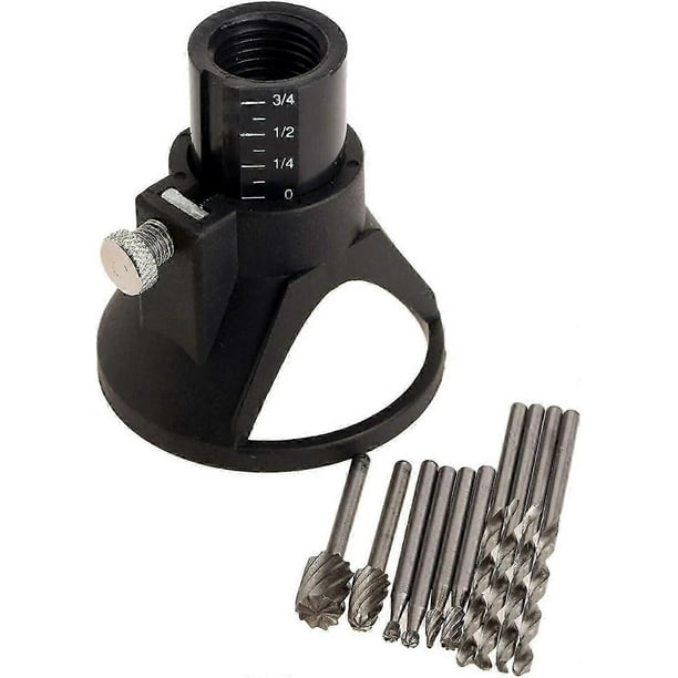 HSS Cutting Guide Multi Tool Rotary Attachment Kit Drill Bit Dremel Rotary Multi Cutting Tool Cutting Guide Controlled Cutting Kit - 11 Set