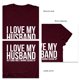 thumbnail image 4 of Camiseta del alfabeto para mujer, camiseta holgada de manga corta con cuello redondo y estampado de letras I LOVE MY HUSBAND para mujer, 4 of 5