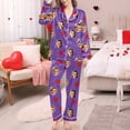 thumbnail image 2 of HXWCHs Photo Pajama Set for Women Custom Face Print Loungewear Long Sleeve Nightwear Comfortable Sleepwear L Purple, 2 of 6