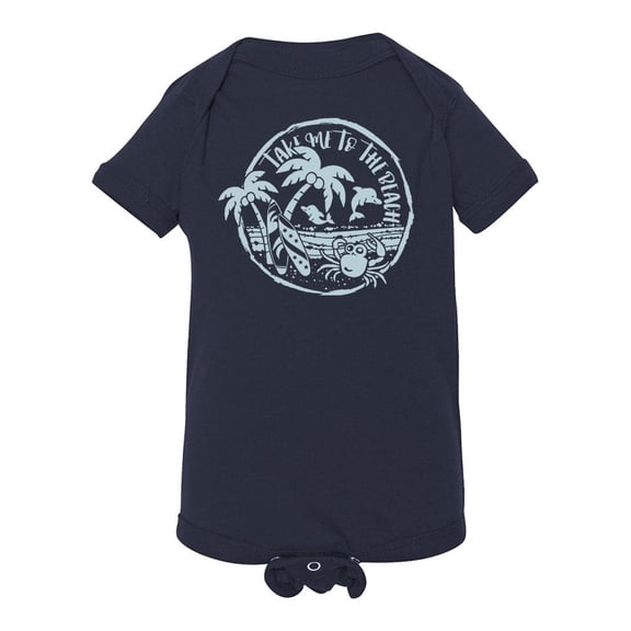 Beach With Cute Crab And Dolphin Bodysuit Infant -Image by Shutterstock, 6 Months