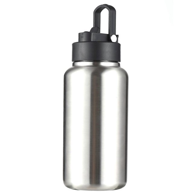 1050ml Stainless Steel Water Bottle Leak Proof Sports Bottle with Straw Lid for Outdoor Camping Hiking