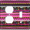 thumbnail image 4 of Metal Light Switch Plate Cover Ethnic Aztec Tribal Art Pattern Pink SFR048, 4 of 13