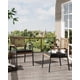 thumbnail image 1 of Set of 2 patio rattan sillas con cushions - all-weather outdoor dining armchairs con armrests y metal frame para patio y garden (negra), 1 of 6