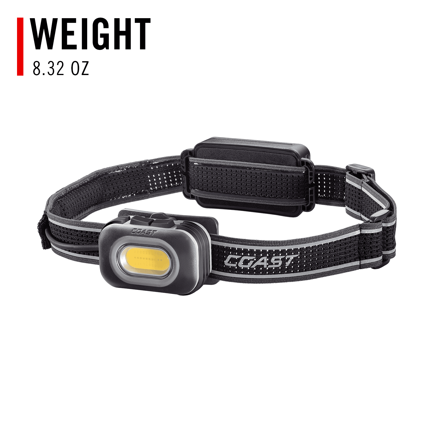 COAST RL12R Rechargeable Headlamp – 750 Lumens, Dual Color Beam, Variable Light Control