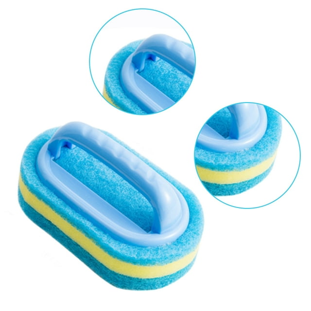 Sponge Cleaning Brush for Kitchen Bathroom Portable Sponge Brush with Plastic Handle 2Pcs Multifunction Sponge Brush