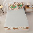 thumbnail image 4 of Homewish Brown Cartoon Capybara Zipper Full Size Comforter Sets with Fitted Sheet and 2 Pillowcases, Kid Girl Boy Zipper Bedding Set, Gray Reversible, 4-Piece, 4 of 6