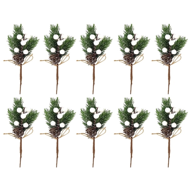 Kearding Ramas de pino artificiales, para árbol de Navidad, adornos, decoraciones para árboles de Navidad versión gingko 10 Uds.