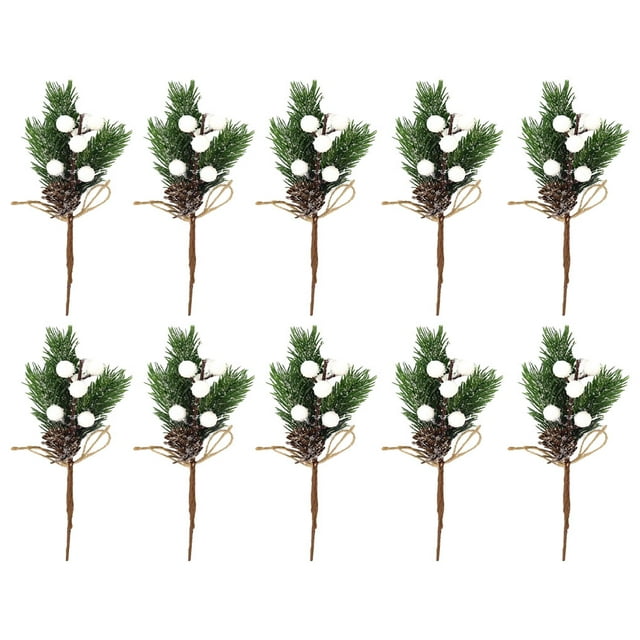 Maytalsory Artificial Pine Branches Xmas Tree Christmas Tree Decorations Christmas Ornament Pine Cone Home Ginkgo version 10PCS
