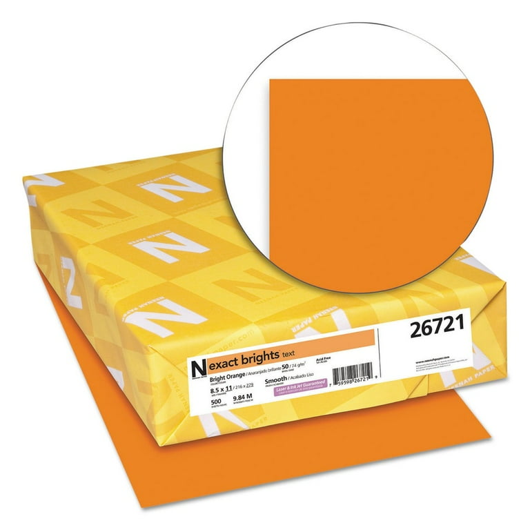 Exact Bright Orange Copy Paper, 8-1/2 x 11 Inches, 20 lbs, 500