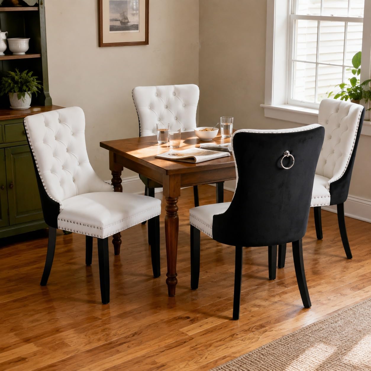 Oduse-Daily Tufted Dining Chairs Set of 2, Two-Tone photo 5