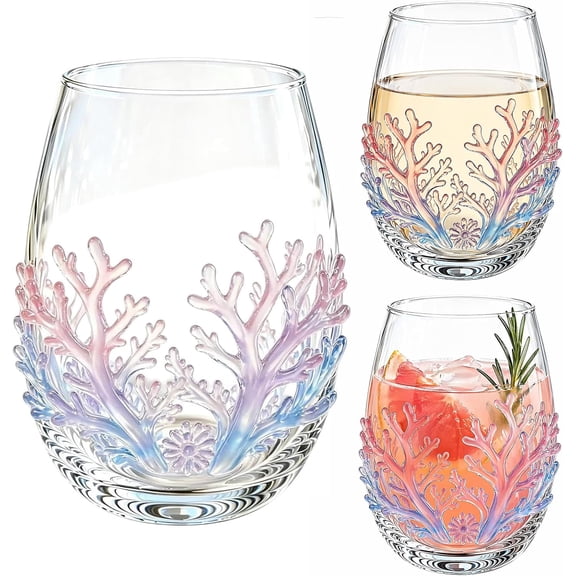Artisanal Blue Ringed Octopus Glassware, 3D Ocean Fantasy Stemless Wine Glass with Textured Tentacle Grip, Handcrafted Barware for Cocktails Juice Water, Coastal Decor Gift