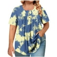 thumbnail image 2 of Xdegoge Womens Blouses Short Sleeve Plus Size Tops Fashion Printed Crew Neck Oversized T Shirt Loose Fit Tunic Summer Tops Casual Boho Tees Ropa Mujer Returns and Refunds Purchase History, 2 of 6