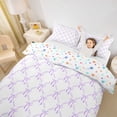 thumbnail image 3 of Erosebridal Cute Coquette Bowknot Twin Bedding,Cartoon Cute Bowtie Duvet Cover Set For Girls Kids,White Purple 2-Piece,No Comforter,Reversible, 3 of 6
