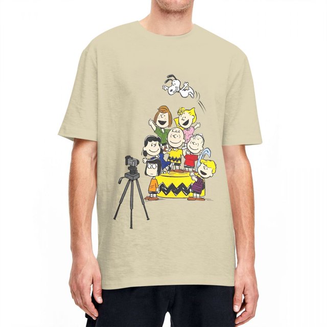 Camiseta de algodón Peanuts Charlie Brown y Snoopy, camiseta para tomar fotos, camiseta hippie para parejas, camisetas estéticas de verano de manga corta