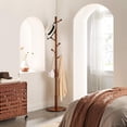 thumbnail image 2 of Coat Rack with 7 Rounded Hooks, Hall Tree, Coat Stand Dark Walnut, 2 of 8