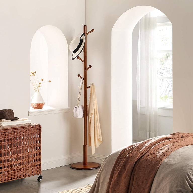 Solid Wood Freestanding Coat Rack with 8 Hooks photo 2