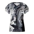 thumbnail image 4 of WXLWZYWL Womens Summer Tops Print V-Neck T-Shirt Short Sleeve Casual Blouse Dark Gray, 4 of 5