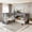 Gray, variant on Double L-shaped loft bed, with built-in desk, 4 storage drawers, USB ports and power outlets, multifunctional bedroom bed.(No Mattress)