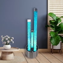 3-Tiered Silver Base Bubble Fountain w/16 Lighting Functions