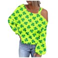 thumbnail image 2 of Hauts Femme Automne 2023 Mode Sweat-Shirt Imprimé Jour de St.Patrick Chemise Graphique à Manches Longues Pull Tops, 2 of 5