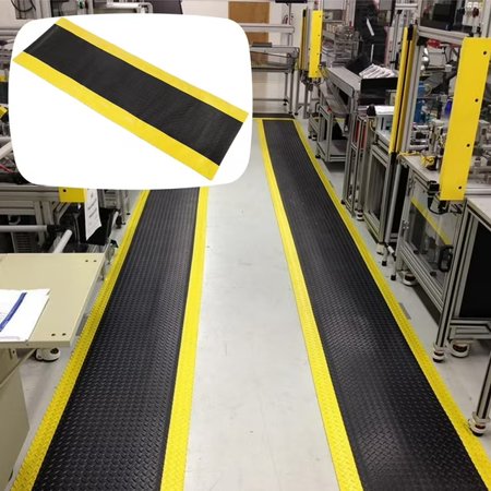 IAJXWI 60'' x 19'' Industrial Anti Fatigue Mat, Diamond Plate Standing Floor Mat, Padded Rug for Workshop, Kitchen