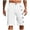 White, variant on LiuXxxx Mens Linen Shorts Elastic Waistband Classic Fit Button Summer Beach Casual Shorts Green M